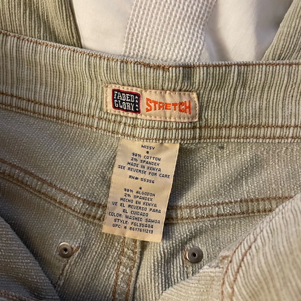 Faded Glory Stretch Corduroy Pants in Cream